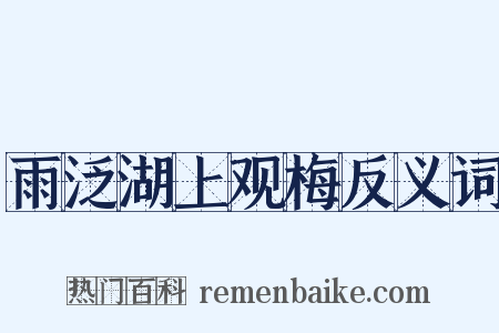 雨泛湖上观梅反义词是什么意思的图片